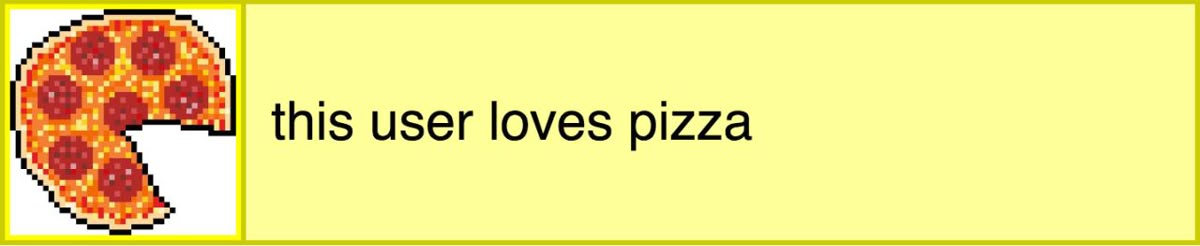 This user loves pizza